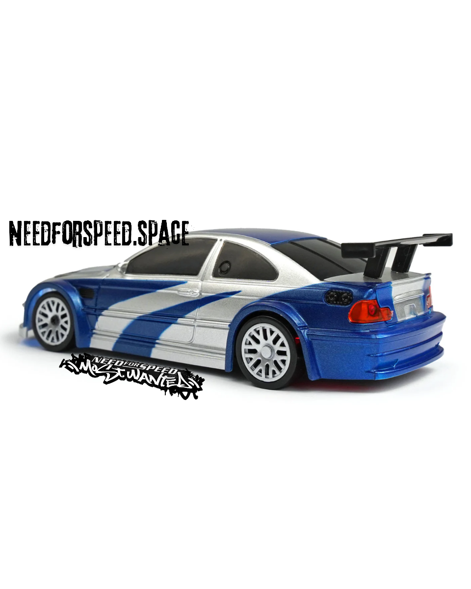 Close-up of BMW M3 E46 GTR RC car gyro-assisted remote controller