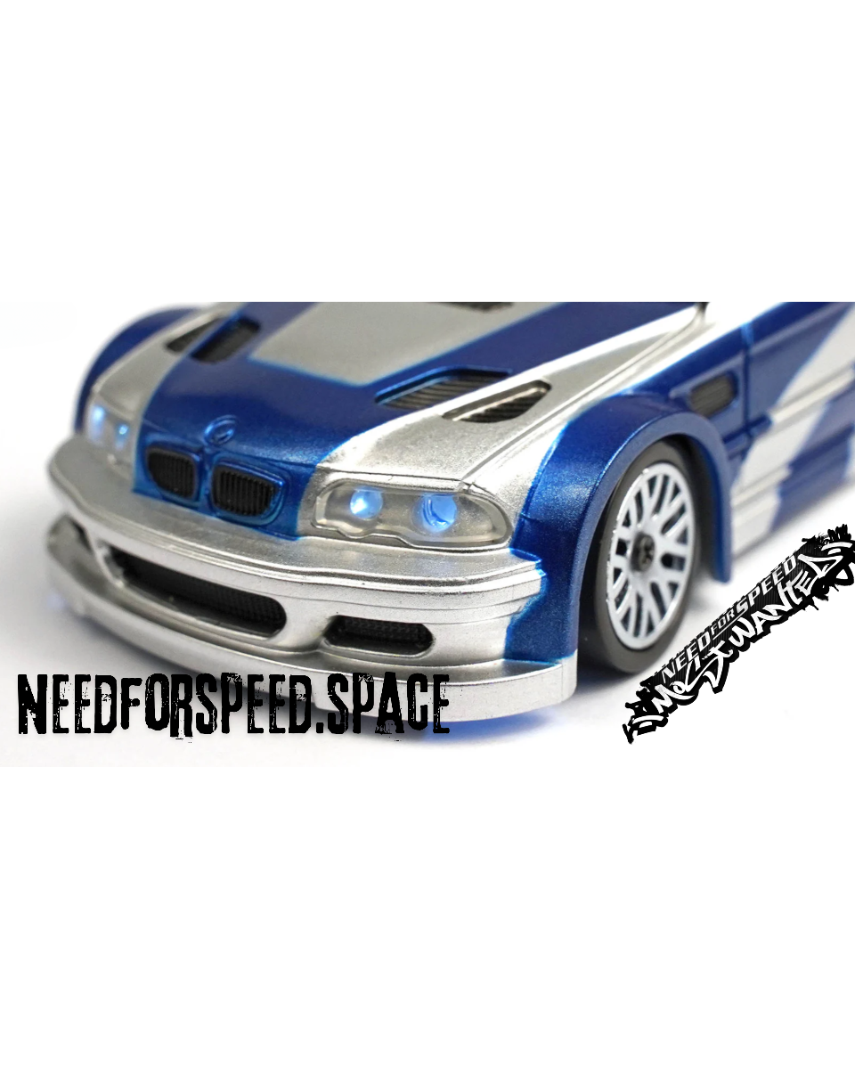 BMW M3 E46 GTR RC car close-up of front grille and headlights